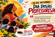 MENSAGEM – 15 DE OUTUBRO — DIA DOS/AS PROFESSORES/AS